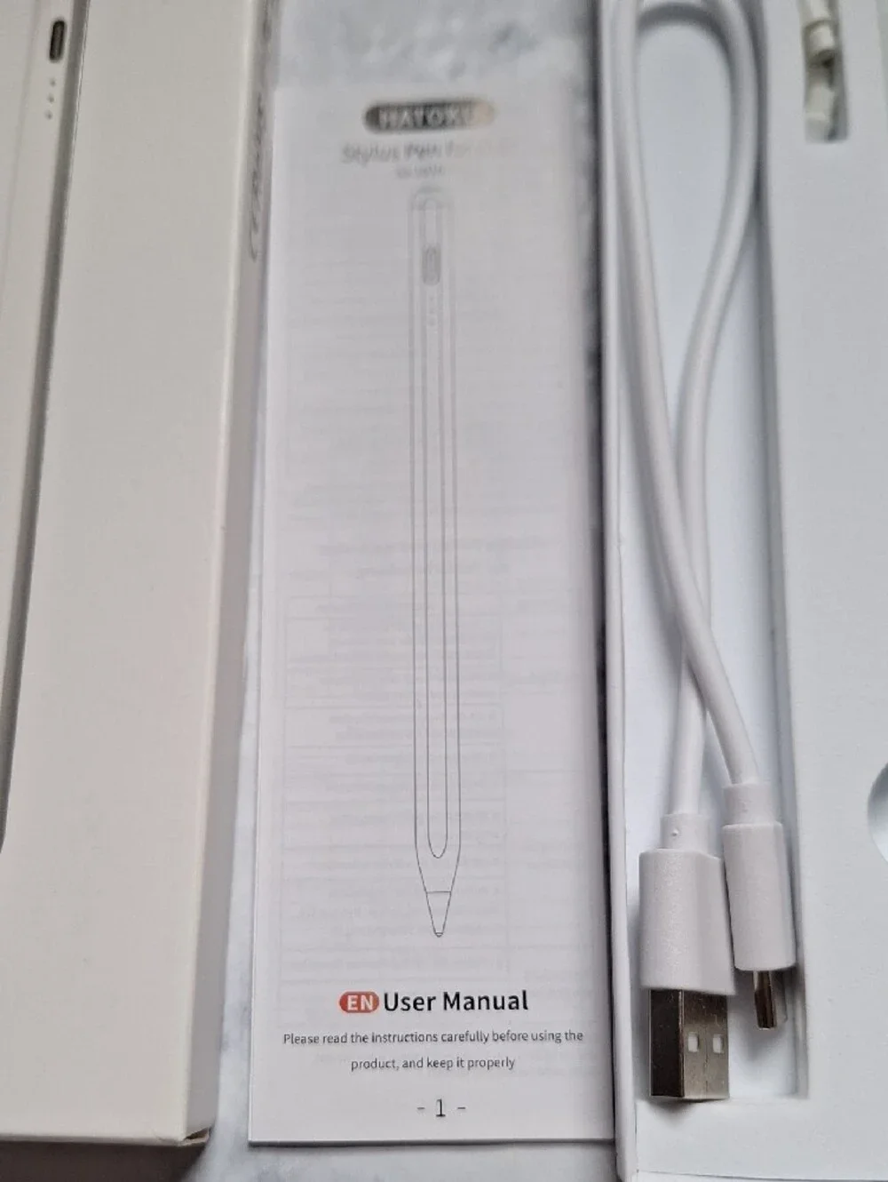 White Stylus Pen for Tablets with USB-C Charging